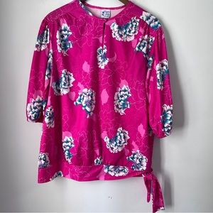 Tiger Lily Top Vintage Floral Pink Womens Size 40